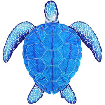 Artistry In Mosaics Fusion Loggerhead Turtle Porcelain Pool Design 8" x 10"